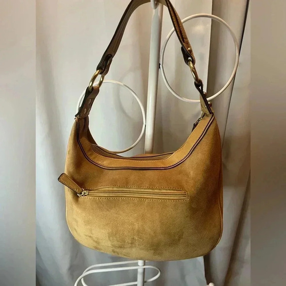 Liz Claiborne FAITHE Top Zip Shoulder Bag Purse Tan - Picture 5 of 12